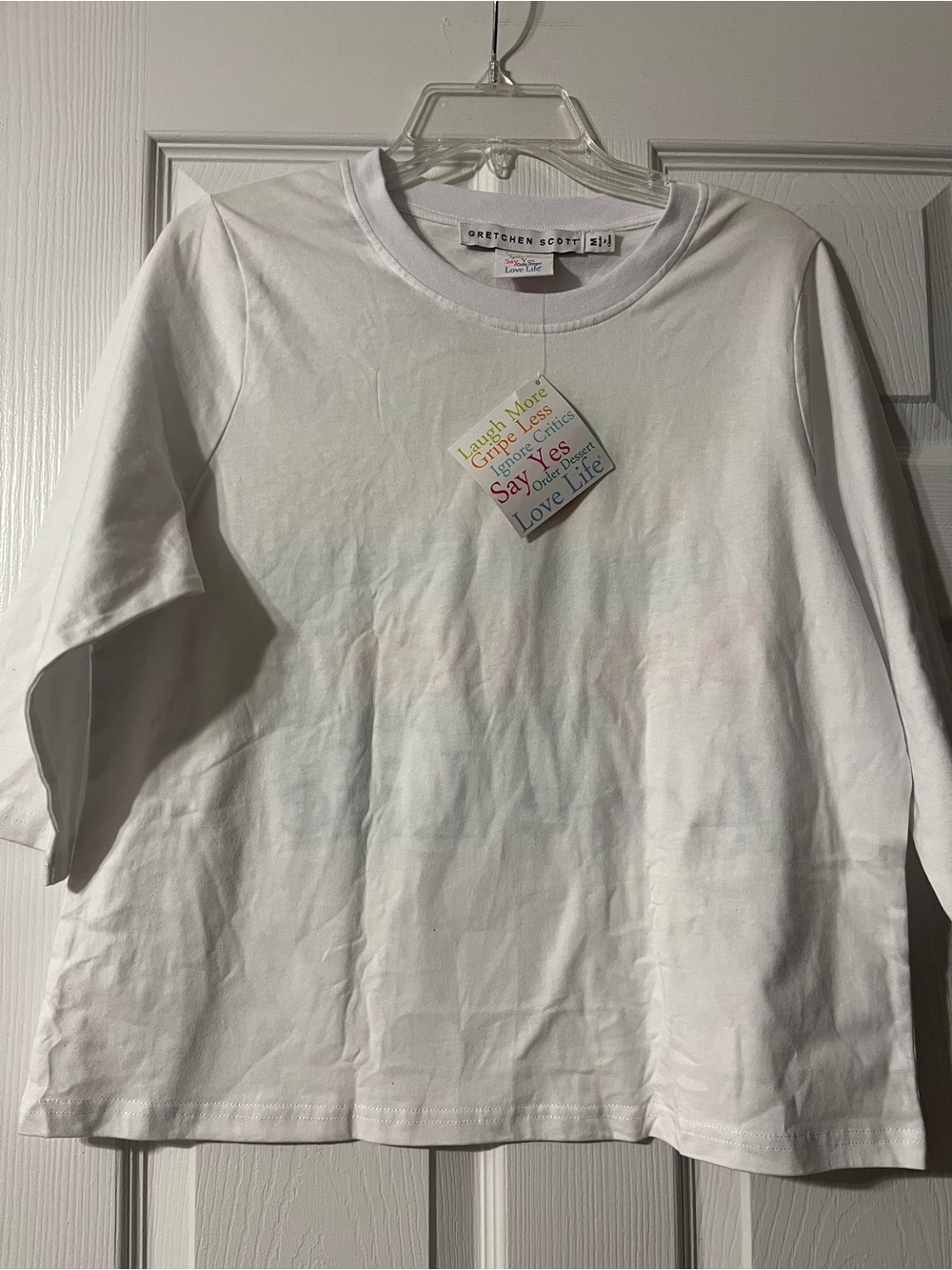 Gretchen Scott Designs women’s White 3/4 sleeve top